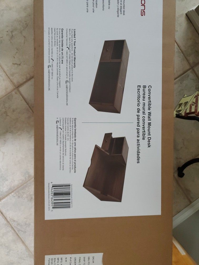 Convertible WALL Mount Desk. Brand New In Box