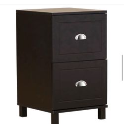  SLEEK, FASHIONABLE 2-DRAWER FILING CABINET, BLACK WITH CHROME HANDLES, $75 OBO!!