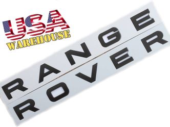 Set of 2pcs RANGE ROVER Gloss Black Letters Front Back OEM SIZE