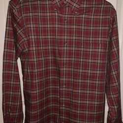 St. John's Bay Mens Long Sleeve Plaid Button-Down Shirt Small