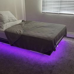 Floating Bed Frame With LED - Full Size 