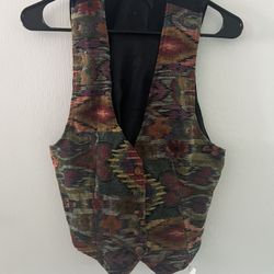 Vintage Tapestry Vest ‘90s abstract - Size S / M