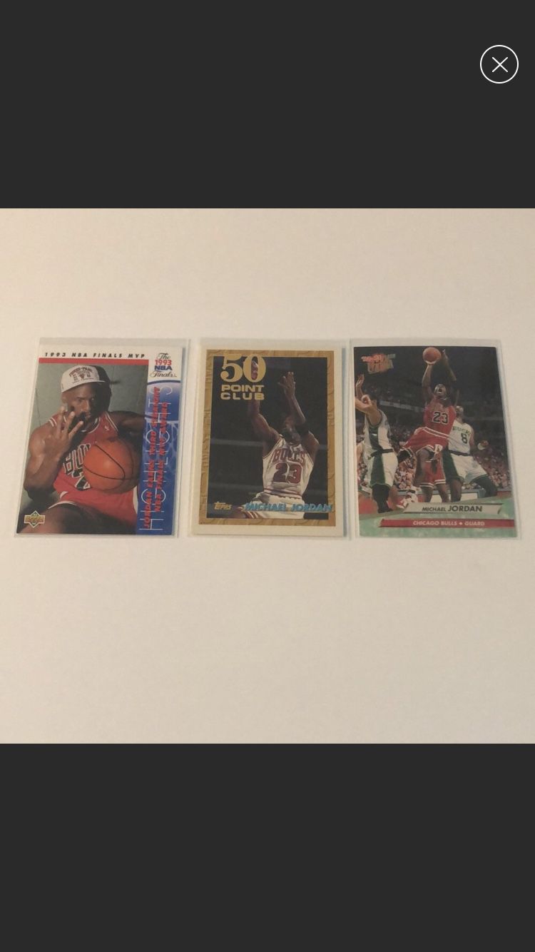 Three (3) Michael Jordan Basketball Cards 