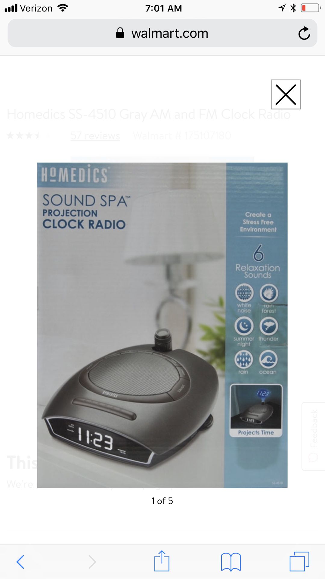 Homedics alarm clock