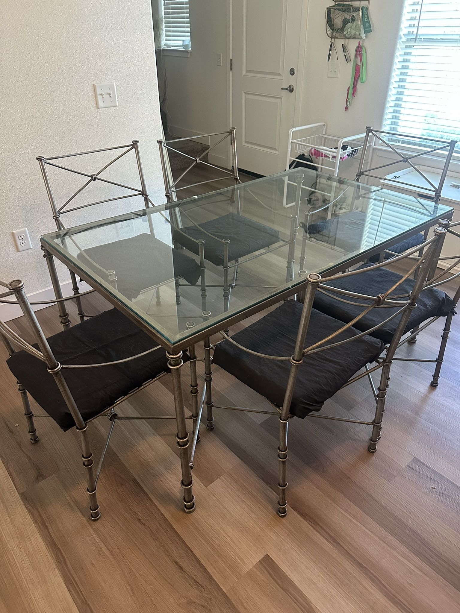 Glass Table With Chairs And Wine Rack