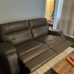 Leather Reclining Loveseat