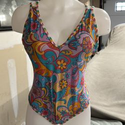 One Piece Swimsuit Multi Colored L