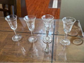 4 Princess House Crystal Shot Glasses