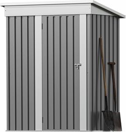 2349a $120  5×3 FT Outdoor Storage Shed, Metal Storaged Sheds Without Floor, Tool Sheds with Lockable Doors and Slooping Roof for Garden, Patio, Backy