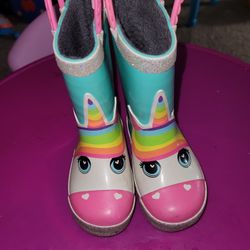 Kids Girl Unicorn Rain Boots 