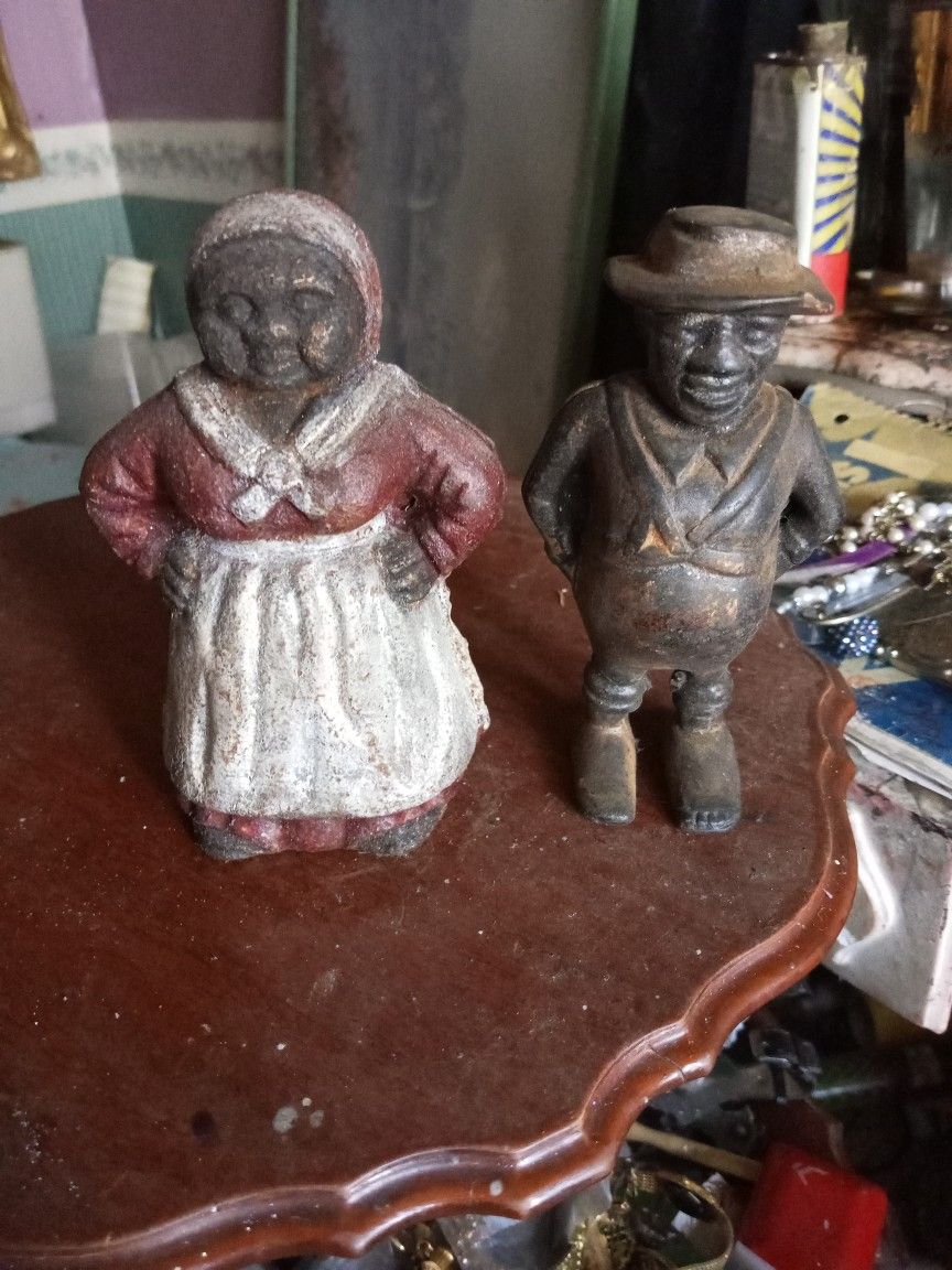 2 Cast Iron VEry Old Piggy Banks Selling Together
