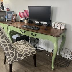 Solid Wood Desk And File/storage Cabinet 