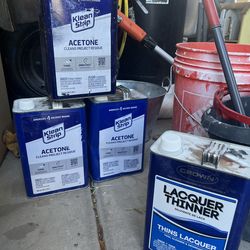 Crown brand lacquer thinner and Klean-Strip brand Acetone