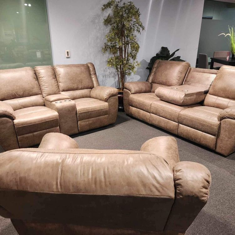 Living Room Set 3pc Gliders Recliners 