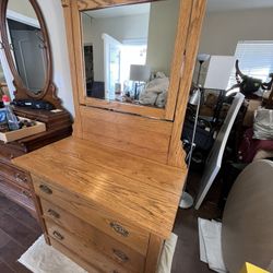 Rustic Vintage Dresser With Mirror