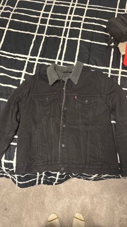 Levi's Black Denim Sherpa Trucker Jacket XL