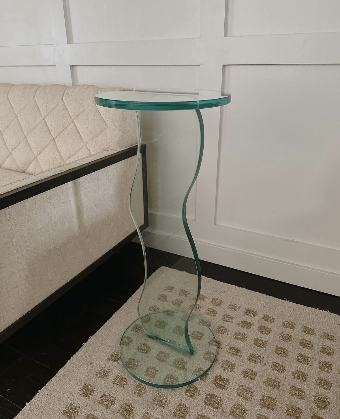 Mcm Glass Pedestal Plant Stand