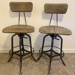 Restoration Hardware “Toledo” Bar Chairs / Barstools - Set Of 2