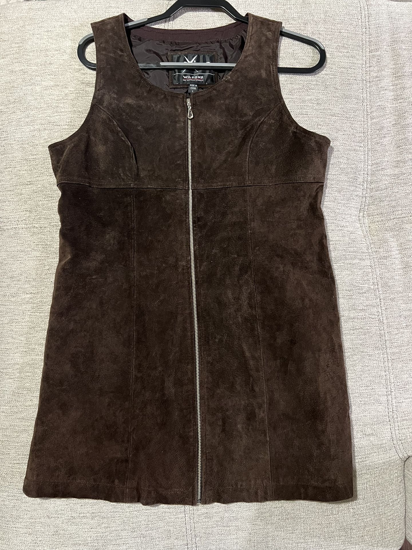 knee length dresses for ladies Faux Leather Belted Dress Mahogany / M