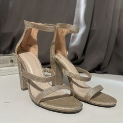 Beige/ Tan Glitter Heels