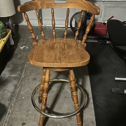 2 Wooden Bar Stools 