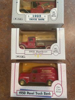 Three die cast trucks