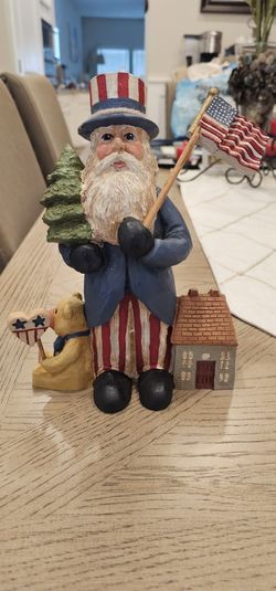 Uncle Sam Santa Figurine