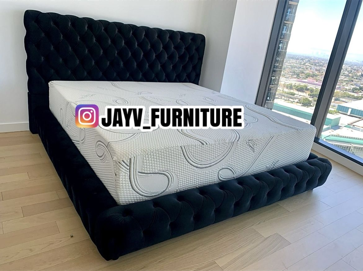 KING BED FRAME WITH MATTRESS