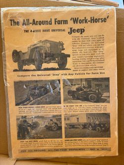 1947 Willy’s jeep advertisement original