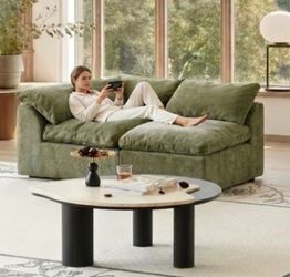 Oversized Cloud Couch Chaise longer Boneless Chenille Sofa