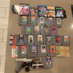 Original Nintendo nes games boxes controllers