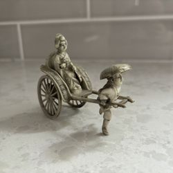 Japanese Carved Celluloid Rickshaw Figurine