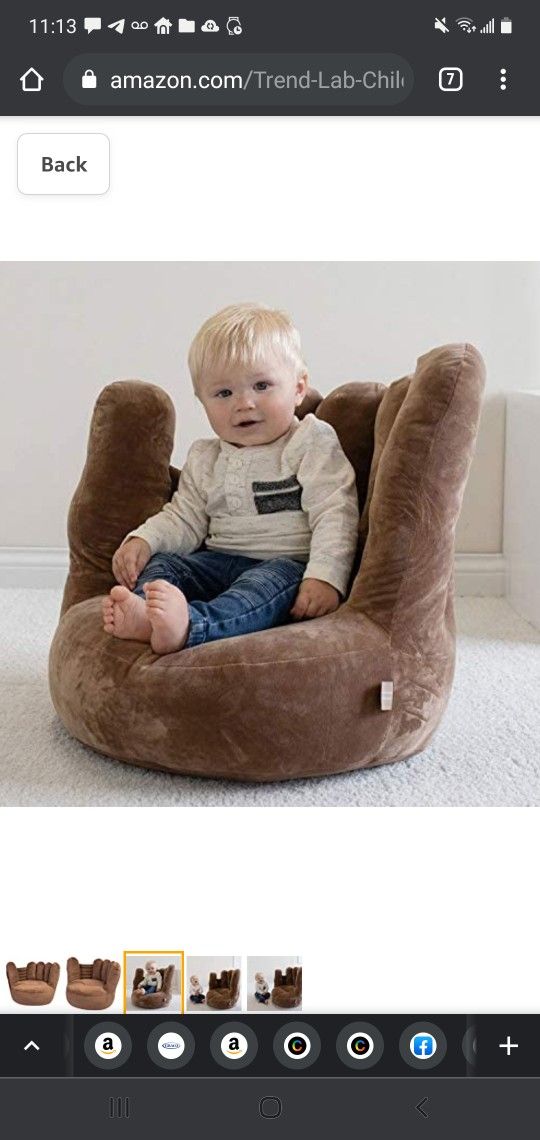 Trend Lab Plush Baseball Glove Chair Kids Toddlers