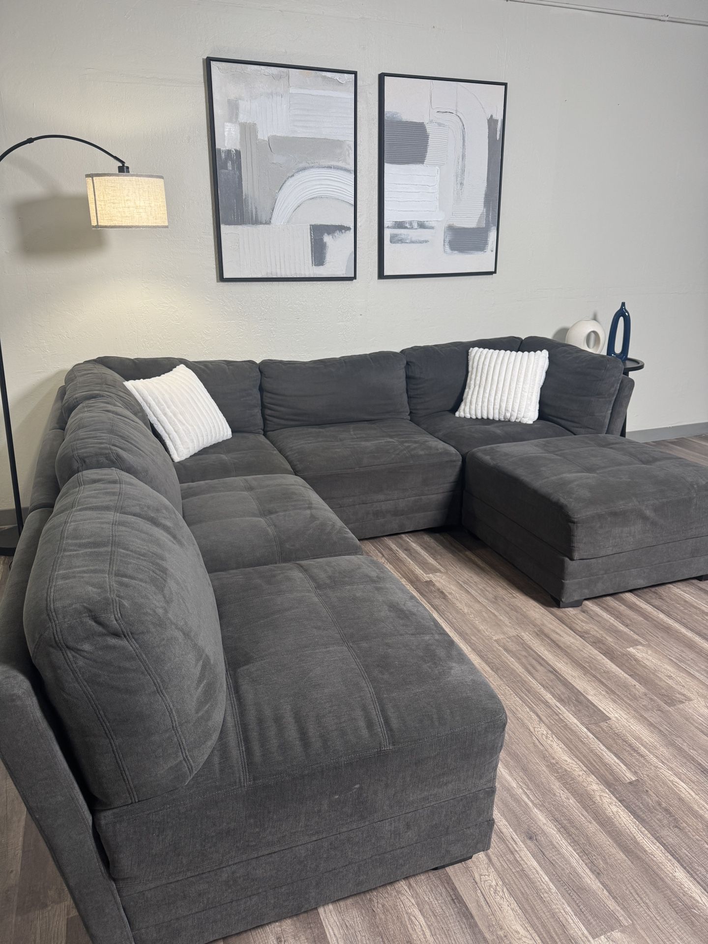 FREE DELIVERY Thomasville Tisdale Modular 6 Piece Sectional Couch Dark Gray Sofa