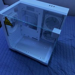 YEAH MAGIC CUBE Gaming computer Case,Tempered Glass ,Three-sided transparent, support MATX, ITX,With 3 RGB Fans, 3D panoramic view, left and right com
