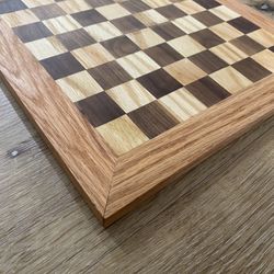 Hand made chess/checkers board 
