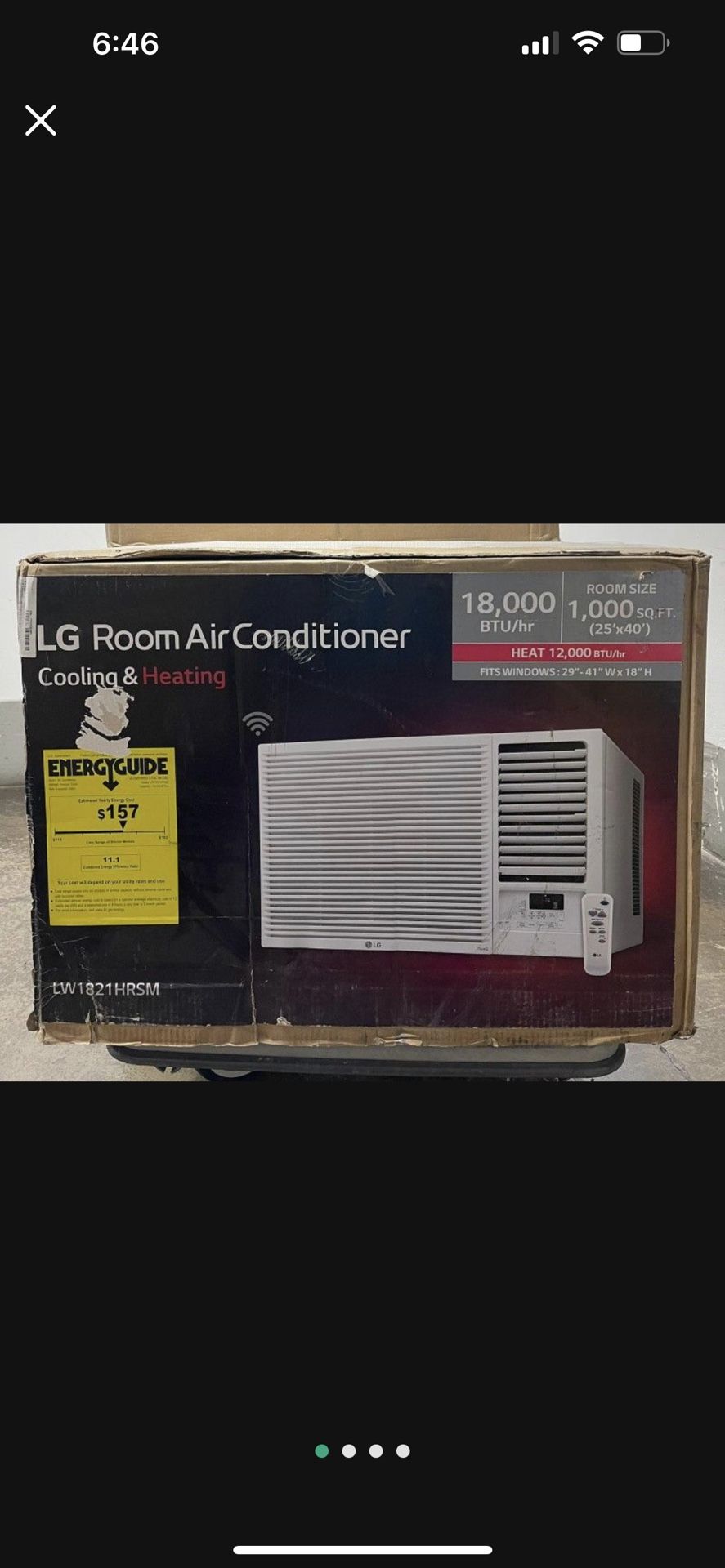 LG Electronics 18,000 BTU 230/208-Volt Window Air Conditioner LW1821HRSM with Cool, Heat and WiFi in White