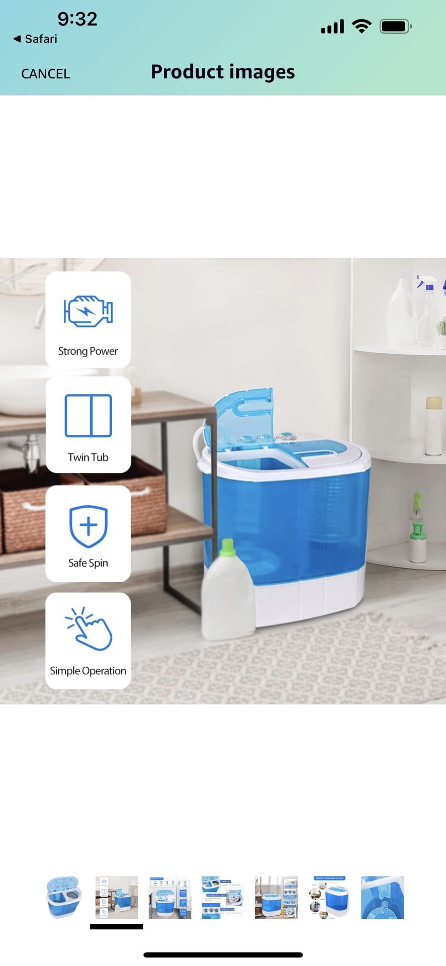 Portable Clothes Washing Machine Mini Twin Tub Small Laundry Washer Aparment Spin Dryer 9.9lbs Capacity Lightweight for Dormitory RV