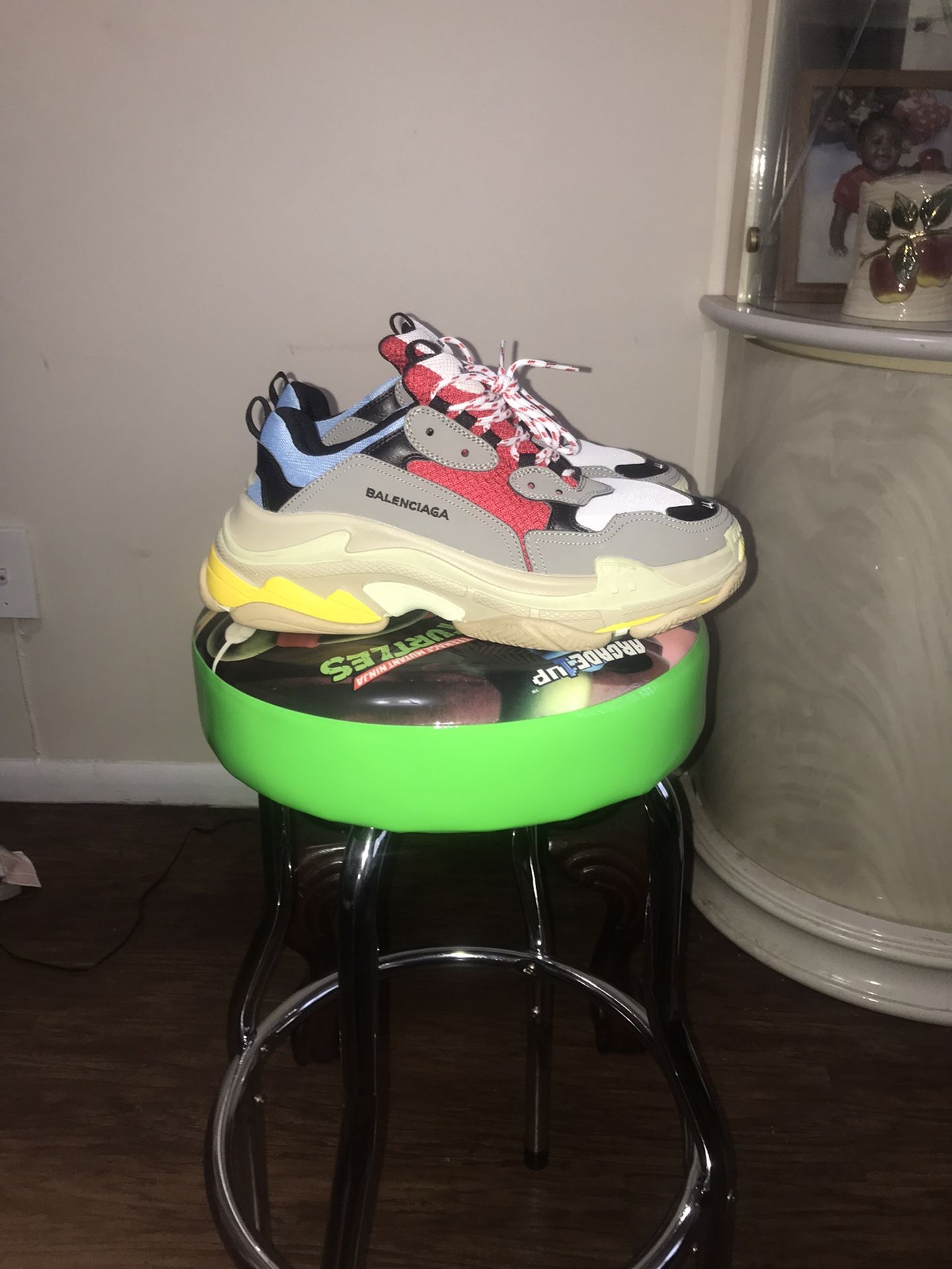 Balenciaga Triple S Red Blue Yellow Men Size 11 Sneakers Designer