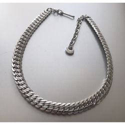 Vintage West Germany Signed Silver Tone Necklace Chocker 