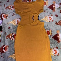 Cute yellow long tight  dress