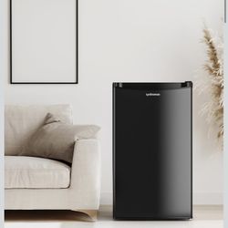 Upstreman 3.2 Cu.Ft Mini Fridge with Freezer, Single Door Mini Fridge, Dorm Fridge, Adjustable Thermostat, Mini Refrigerator for Bedroom, Office, Dorm