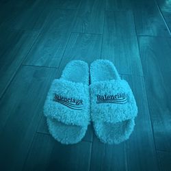 White Balenciaga slides