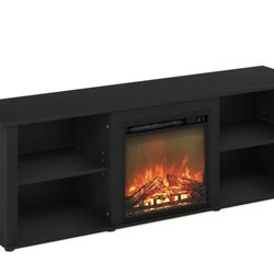 Tv Stand With electric Fireplace And shelving