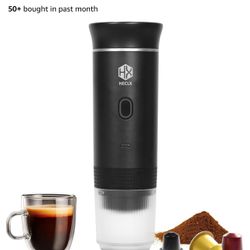 Portable Espresso Machine, Car Coffee Maker Self-Heating with Type-C, Compatible