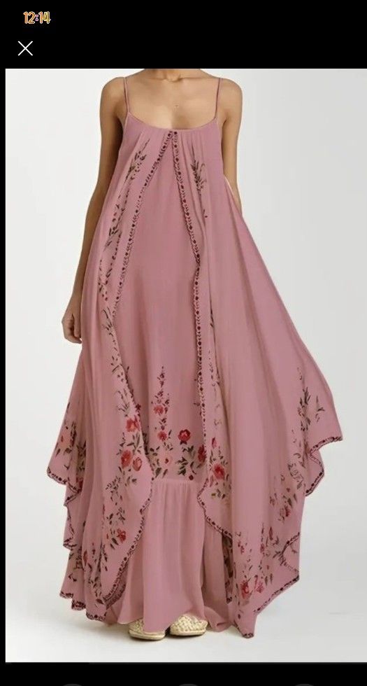 Flowing Boho Chic Sun Dress Floral Design Plus Size