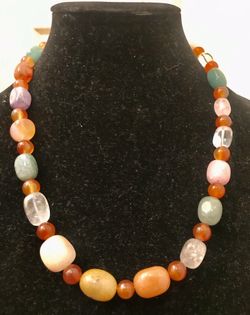 21” Multi Color Semi-Precious Agate Necklace