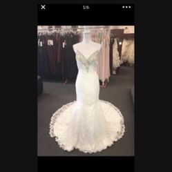 Ivory (Da Vinci brand) wedding dress size  8 never worn (Brand new) no alteration done. With Two Veils …. New Never Worn 