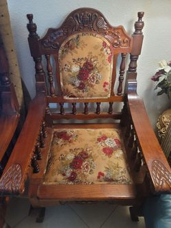 Handcarved Cedar Throne Chair