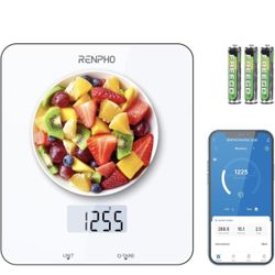 RENPHO Food Scale, Kitchen Scale for Food Ounces and Grams, Smart Cooking Calorie Scale with Timer, Nutritional Analysis with App for Keto Macro Weigh